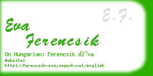 eva ferencsik business card